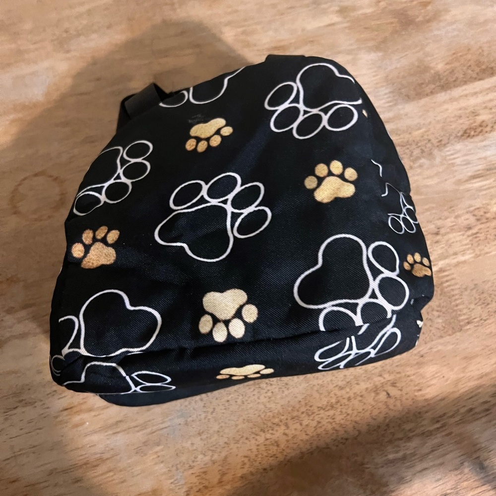 Black and Gold Paw Print Bag
